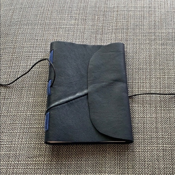 Upcycled leather notebook w/ tie closure - NWOT - Picture 2 of 6